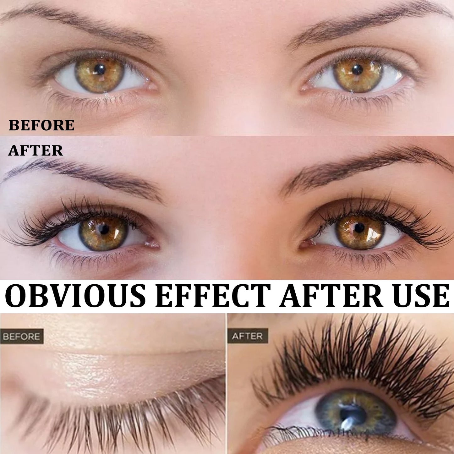 EELHOE Mascara Black Curling Eyelash Eyebrow Natural Beauty Mascara Moisturizing Traceless Long Lascara