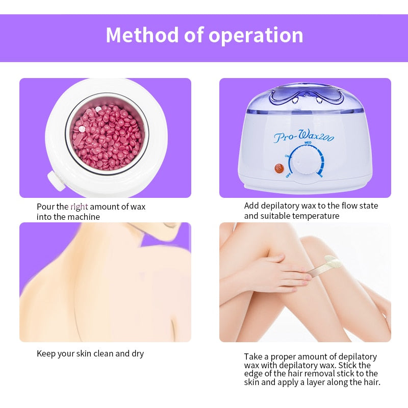 Electric Wax Heater Professionel Hand Feet Body Hair Removal Machine Hand Waxing Paraffin Epilator Mini SPA Wax pot kit